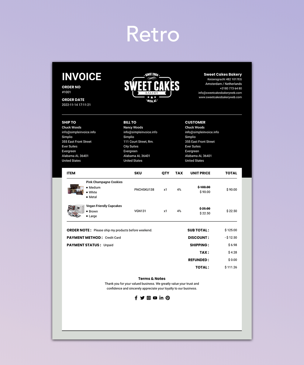 Retro - PDF Document Template for Shopify